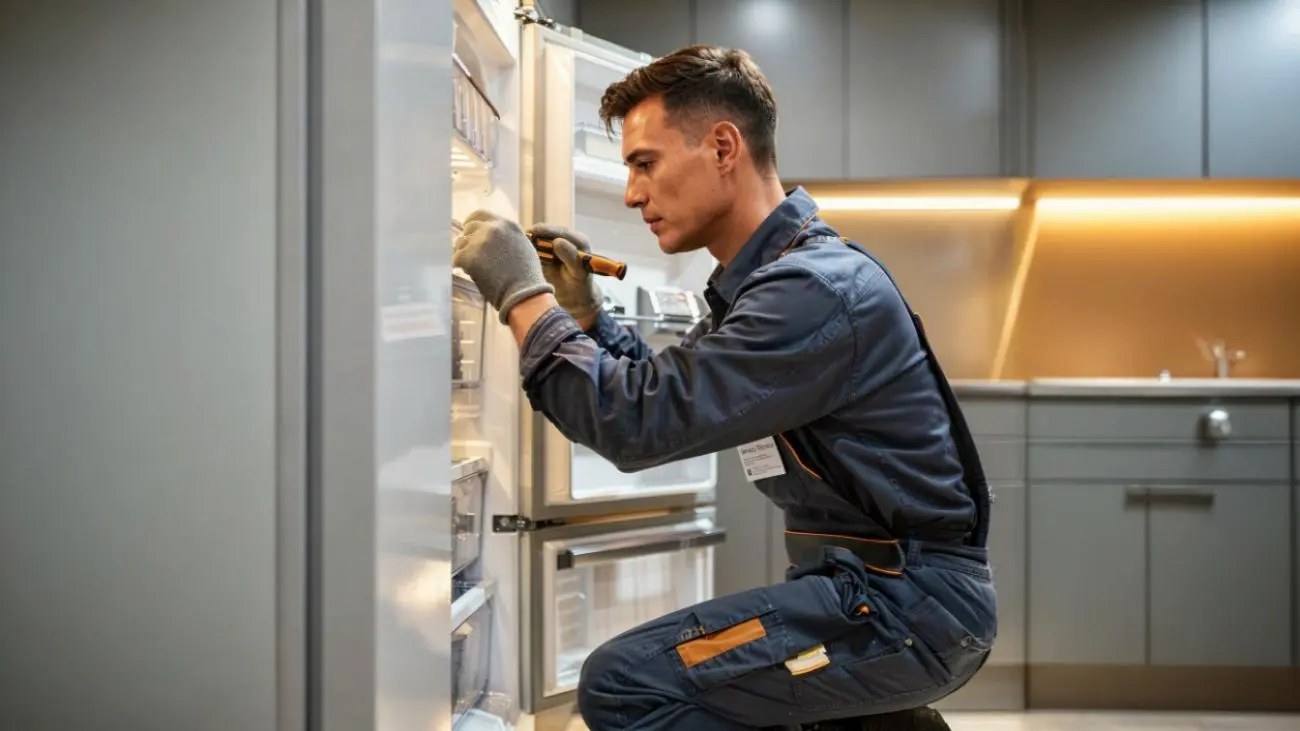 Técnico revisando nevera a domicilio en Bogotá